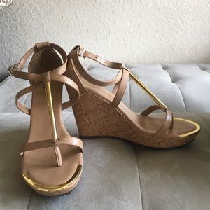 Tan and Gold Wedges - Mossimo